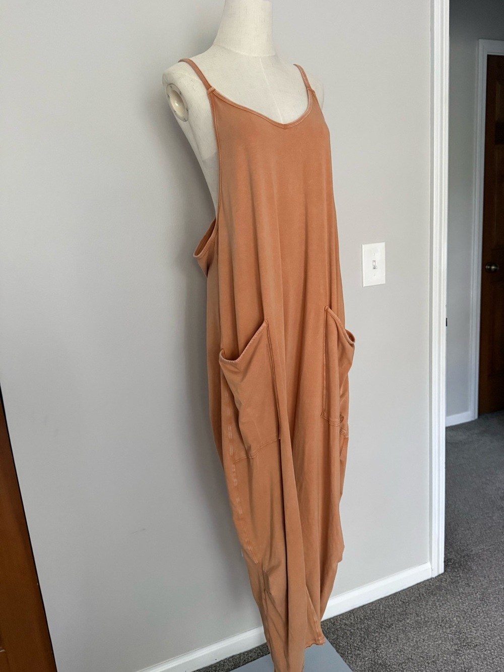 Free People Movement jumpsuit, size large terracotta camel brown, relaxed fit - Picture 2 of 8